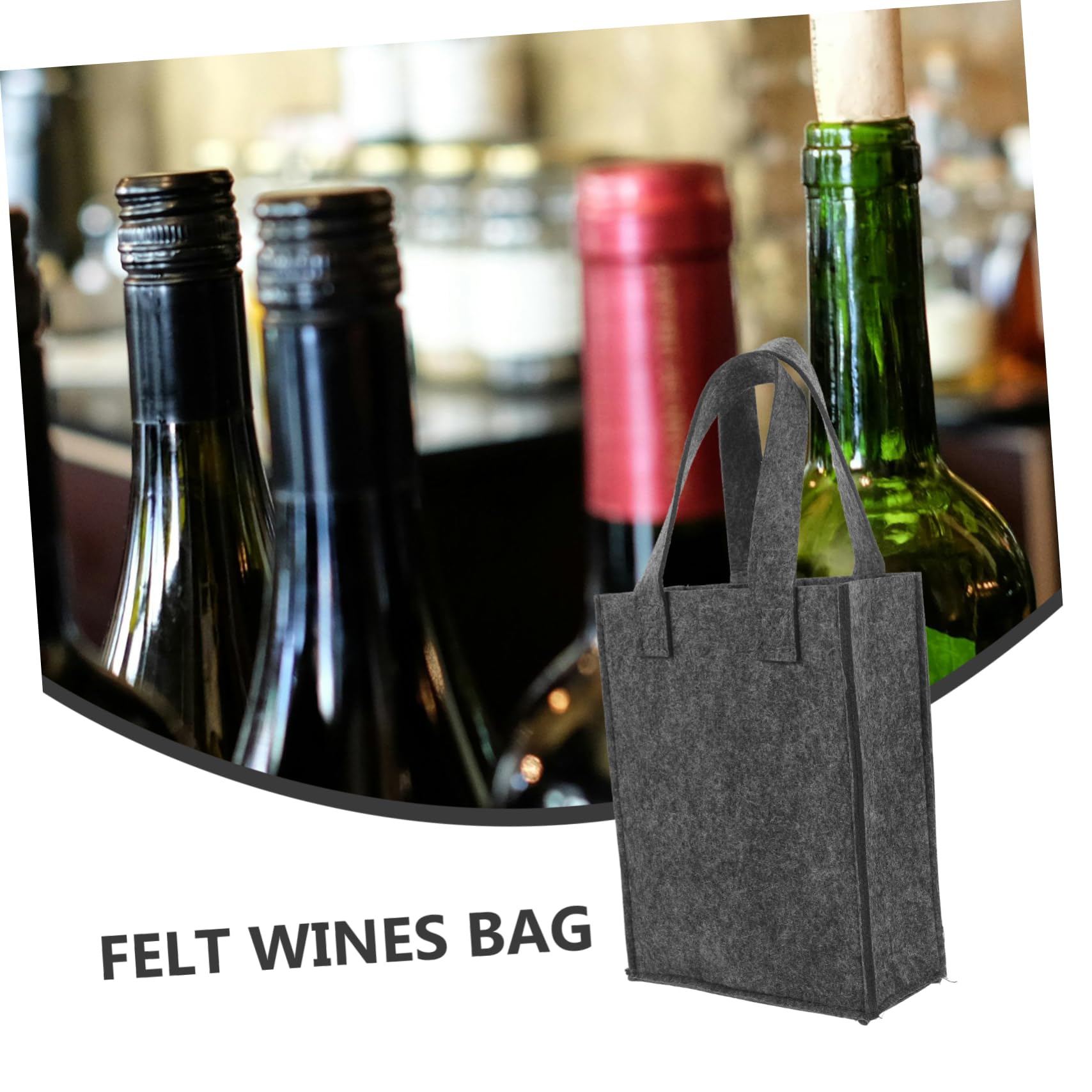 COLLBATH 3 Stück 2 Weinbeutel Isoliert Kleiner Filz Tragbar Groß Flaschentaschen Geschenkbeutel Für Wein Taschen Für Flaschenhalter Tragetasche Für Weinflaschen Grey Gefühlt