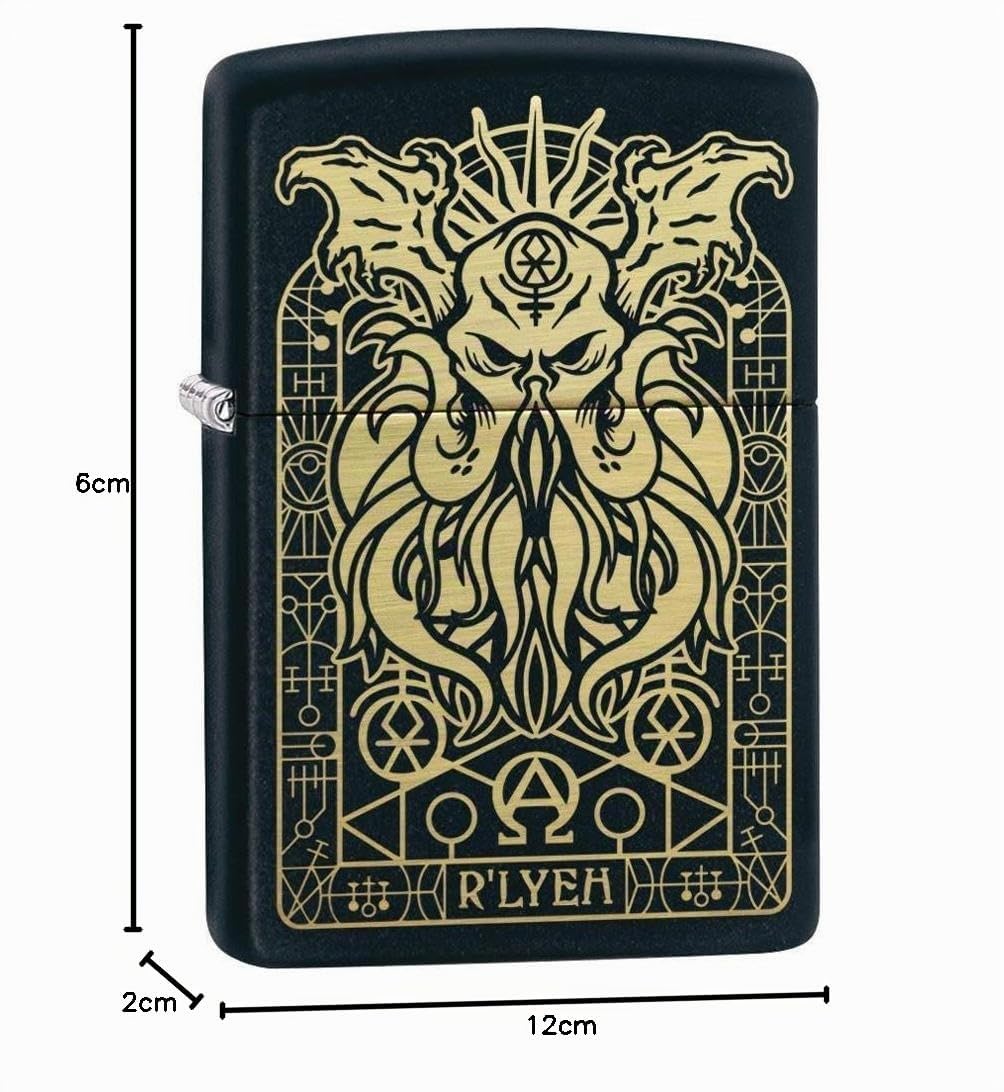 Zippo Unisex's Mythos Design (Cthulhu) Lighter, Black Matte, One Size