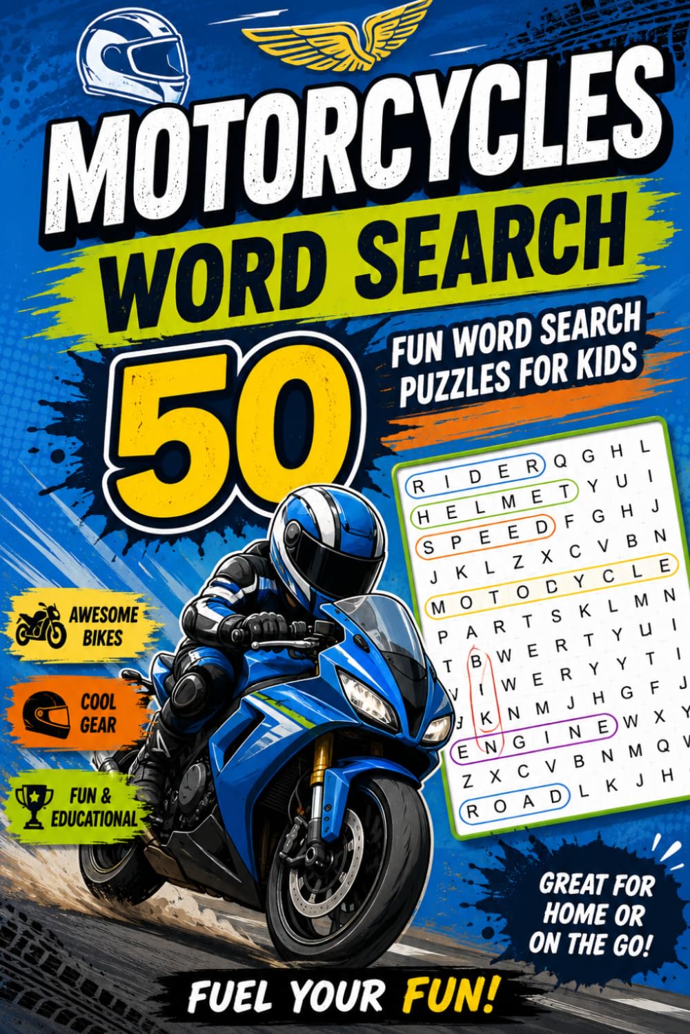 Motorcycles Word Search: Fun Words Search Puzzle for Kids
