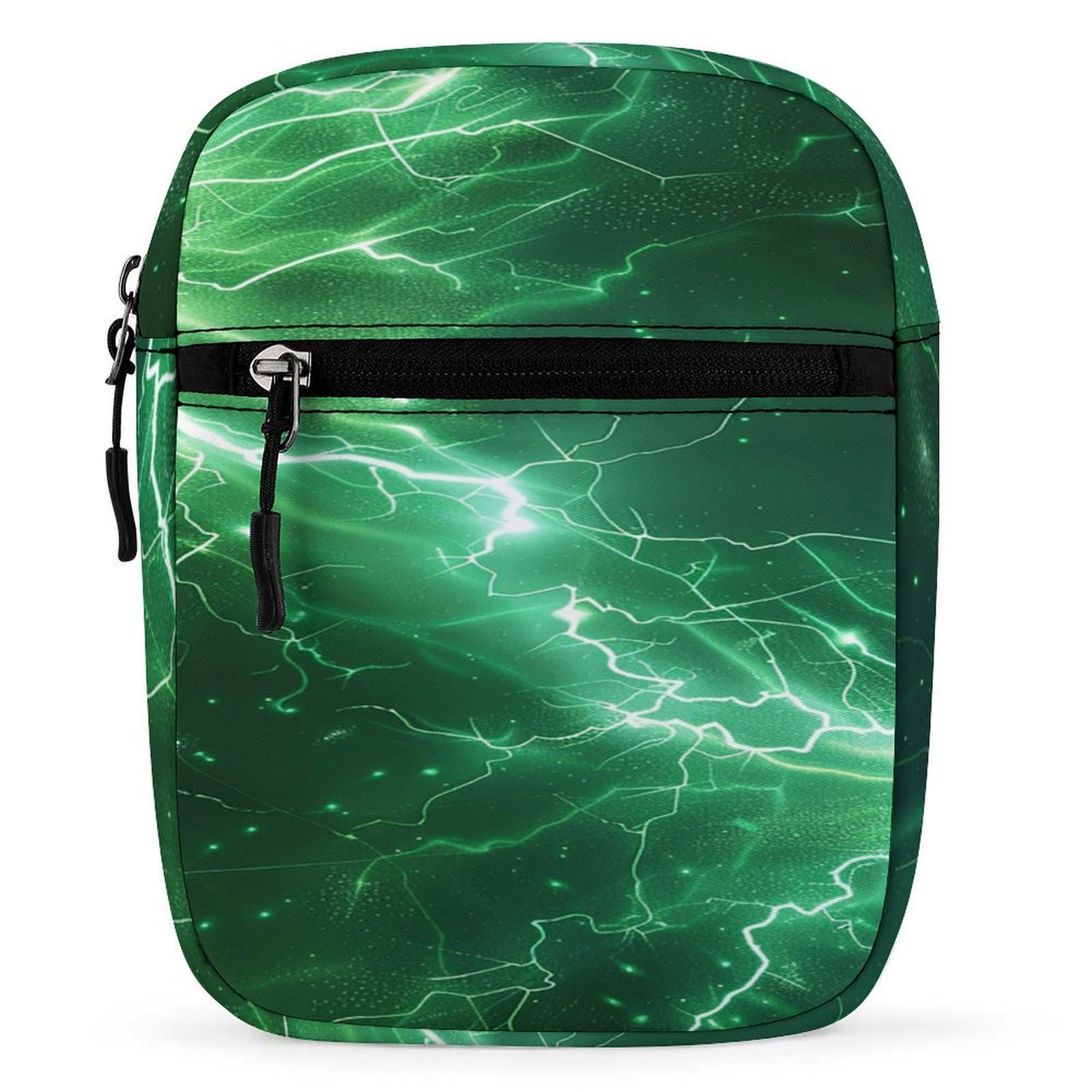 JOJOART Green Lightning Network Mini Messenger Bag Small Satchel Crossbody Bag Cross Body Shoulder Bag With Adjustable Straps