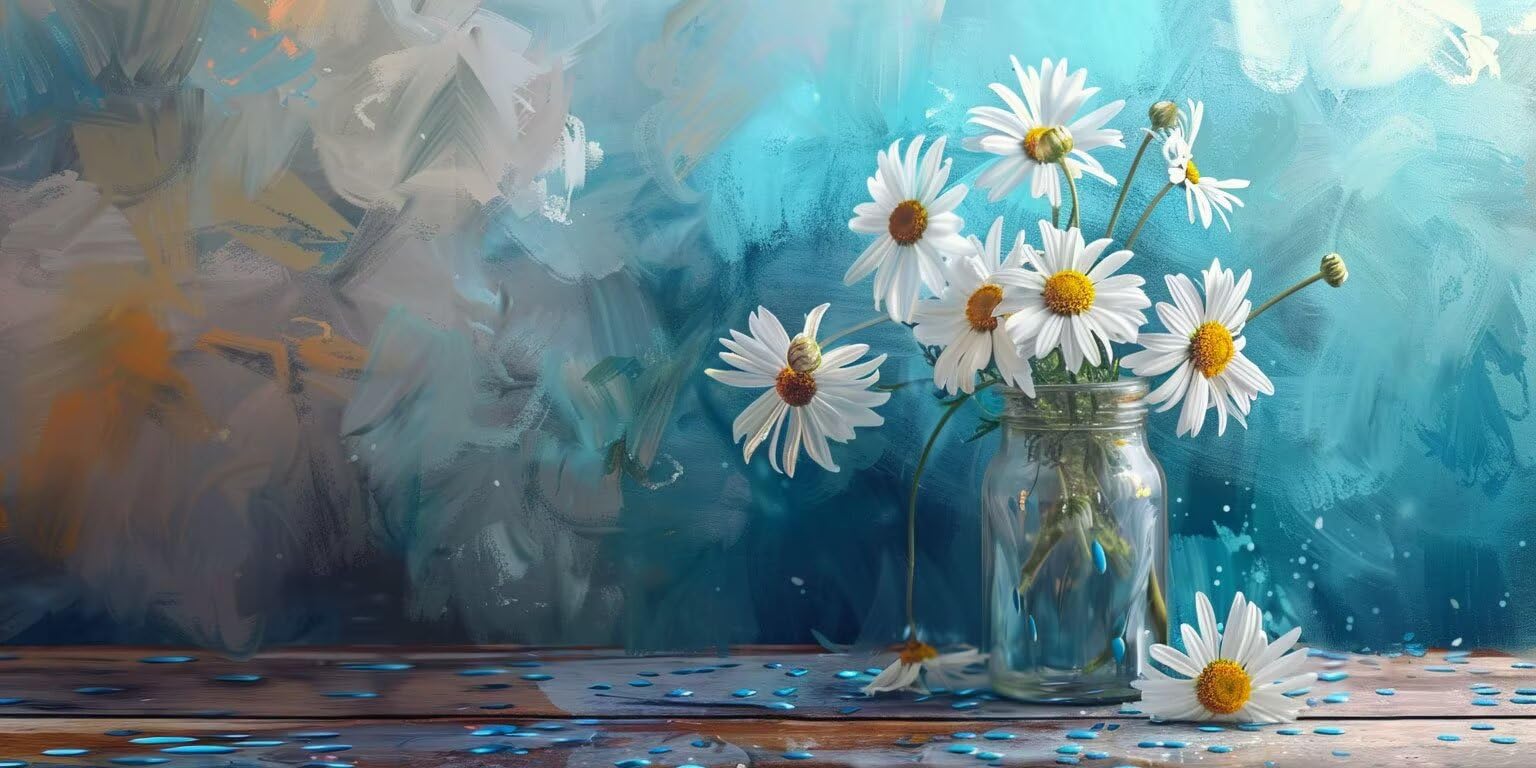 Pintar por Numeros Adultos, JarróN De Margaritas, 70x90cm 7JGWX-71