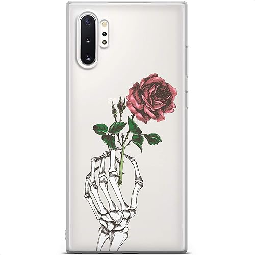 Miniatura 4 de Funda de teléfono compatible con Samsung Galaxy S23 Ultra S22 5G S21 FE S20 S10 Note 20 Flor gótica flexible y ligera mano esqueleto rosa diseño