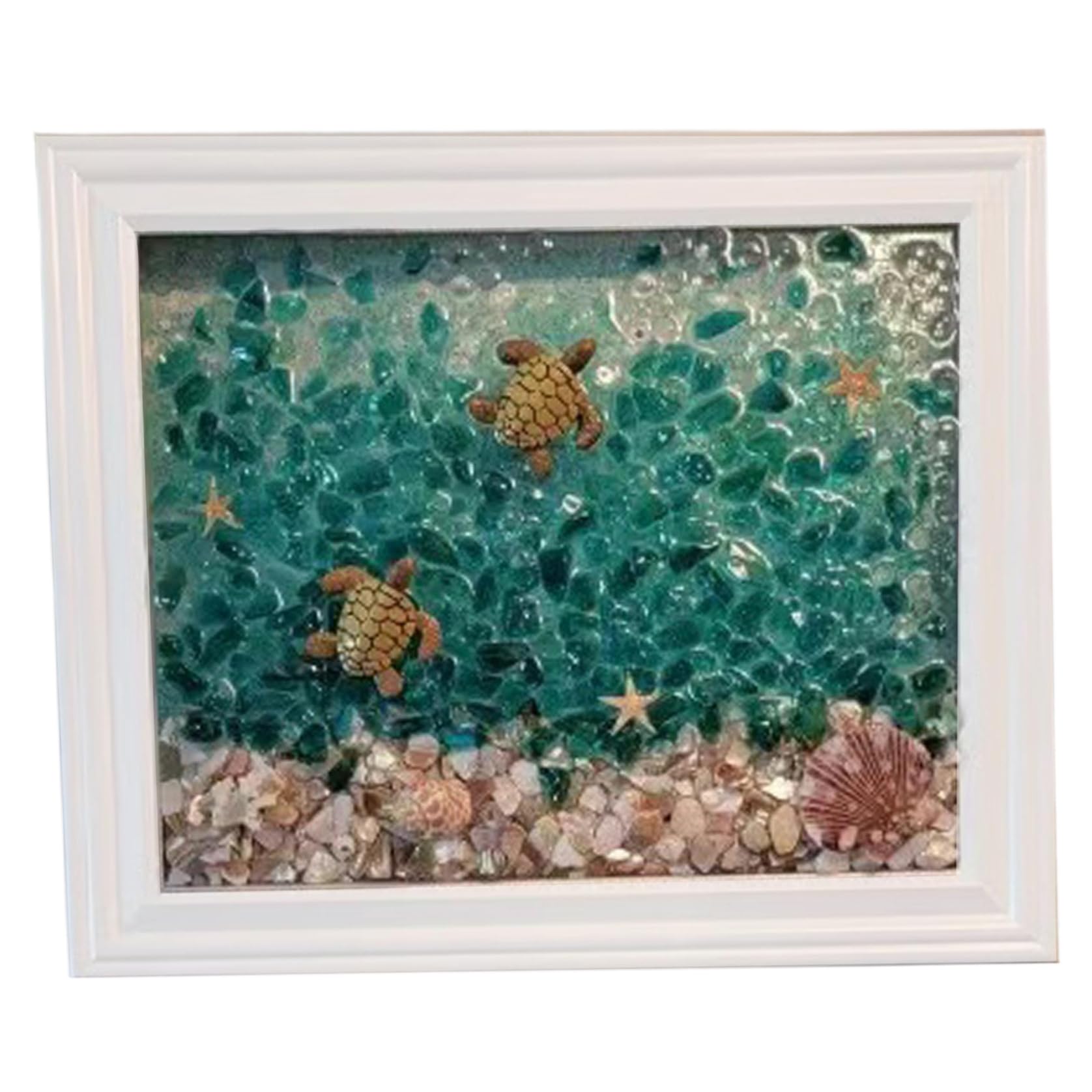 Sea Glass Art Kit Stained Seaglass Art Kit with Photo Frame, Mosaic Craft Kit DIY Sea Glass for Crafts Gifts, Home Decor, Beginners, Style 2 Resin Art Kit Seaglass Art Kit Sea Glass Art Mosaic Kit