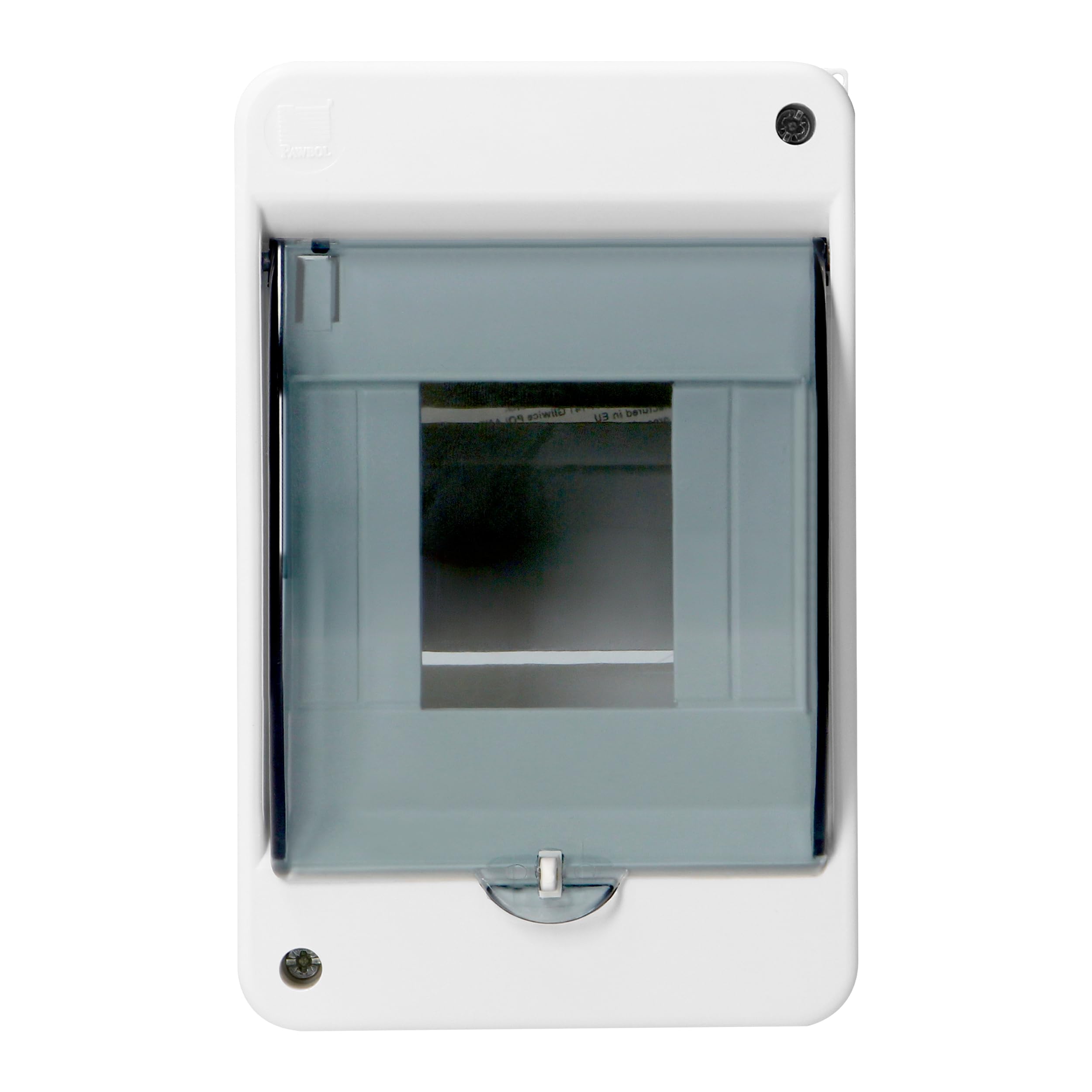 Caja Distribucion Electrica Modular Carcasa Plástica IP40 Caja Estanca Exterior Electrica con Tapa Ahumada - Cuadro Electrico Superficie con N+PE 1 Fila (4 módulos)