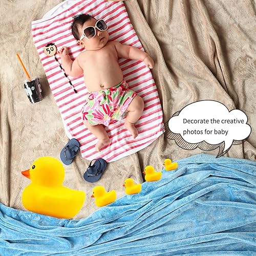 Miniatura 8 de 10.3 pulgadas Sin Agujero GiganteGrande Impermeable Sin Ruido 'Bebe' Pato de Goma Divertido AmarilloDucikes Juguete de BañoPiscinaAgua Sin Agujero