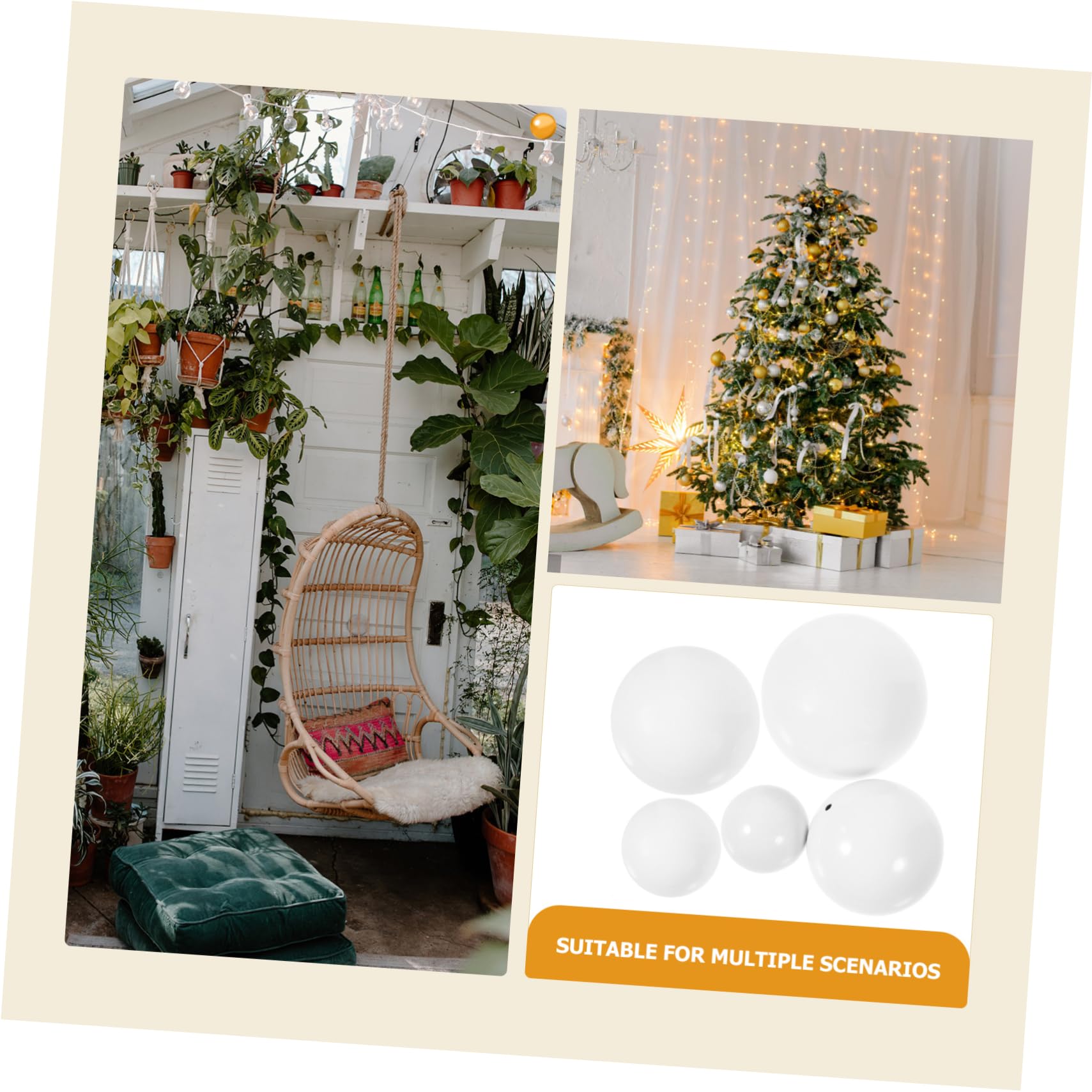 Wakauto 5pcs Polished Stainless Steel Gazing Ball Decor Reflective Globe for Lawn Home Mall Hollow Decorative Balls Shiny Modern Outdoor Ornament