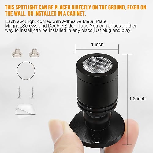 Miniatura 3 de Taysing Foco LED para interiores pequeño minilocentro luces de acento para exhibición, pinturas, imágenes, plantas, joyas, estantes, armarios,