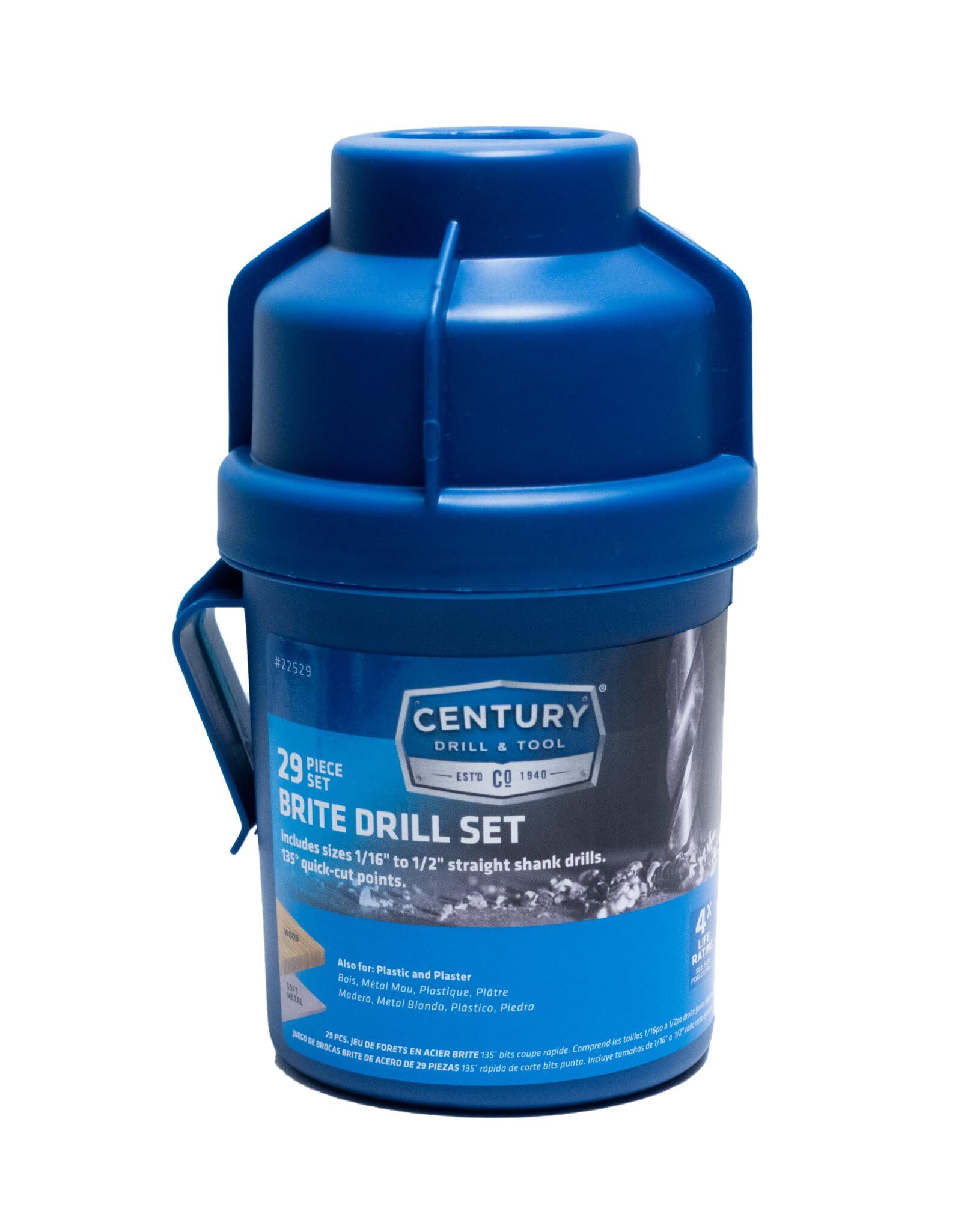 Century Drill & Tool 22529 Brite - Juego de 29 brocas (1/16" a 1/2" por 64Ths)