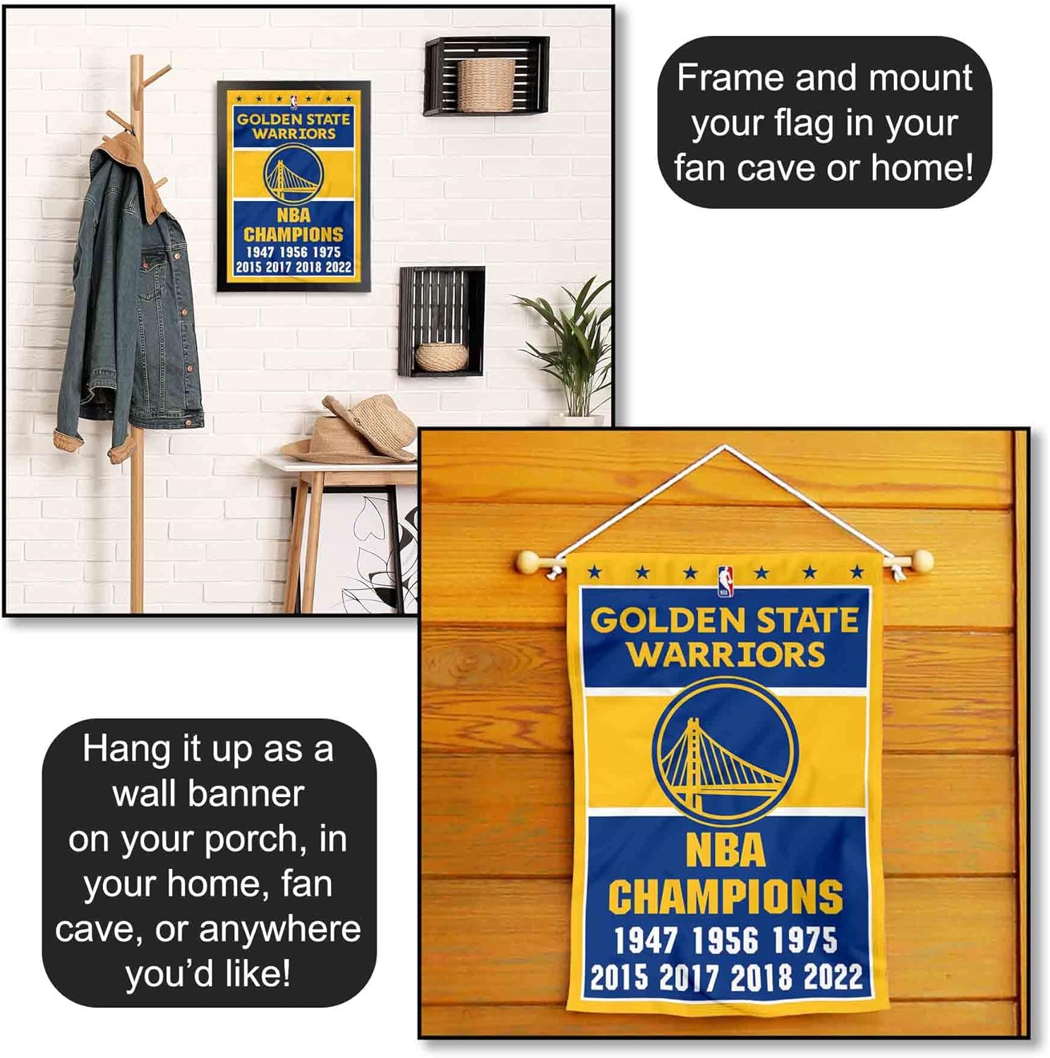 Golden State Warriors 7 Time NBA Champions Double Sided Garden Flag Banner - Image 5