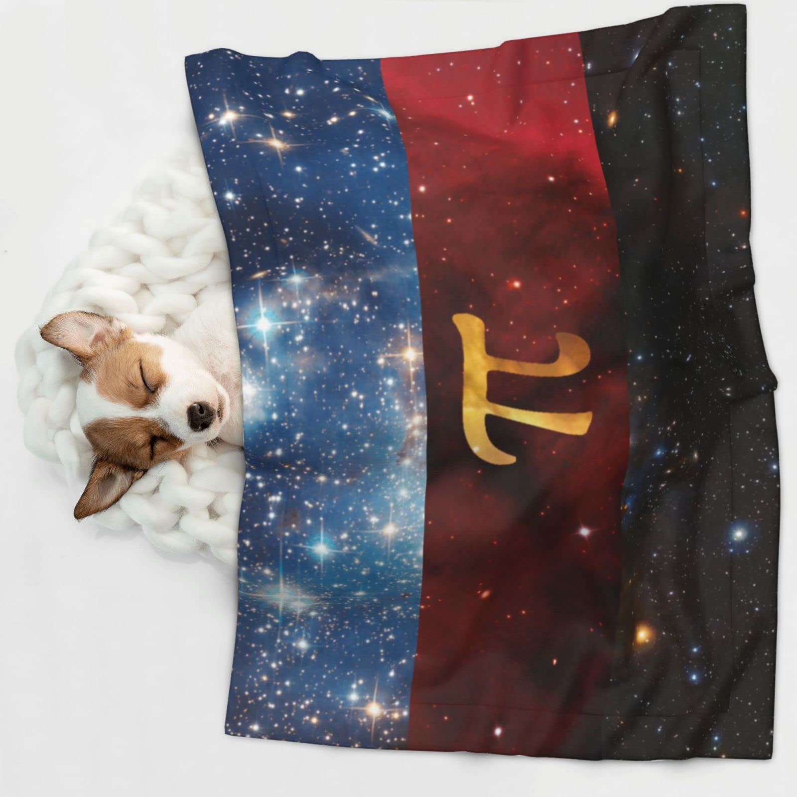 Polyamory Alternate Style Galaxy Pride Flag Soft and Cozy Pet Blanket for Dogs and Cats - Versatile and Comfortable Medium