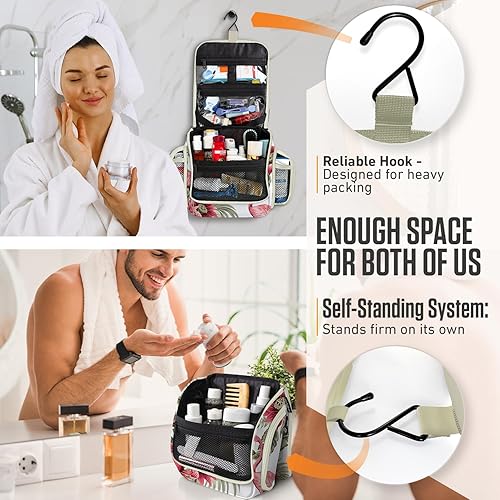 Vista 74 de VENTURE 4TH Neceser de viaje colgante para mujeres y hombres, organizador de viaje con compartimentos expandibles y bolsa transparente extraíble