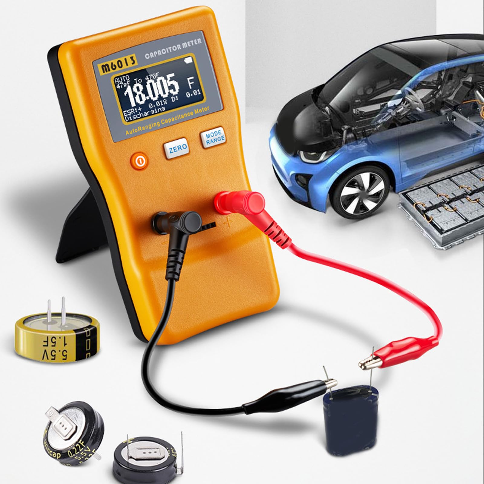 Karlak Tester Digitale per Condensatori con Letture Accurate e Display LCD Chiaro per Riparazioni HVAC e Diagnostica Elettronica