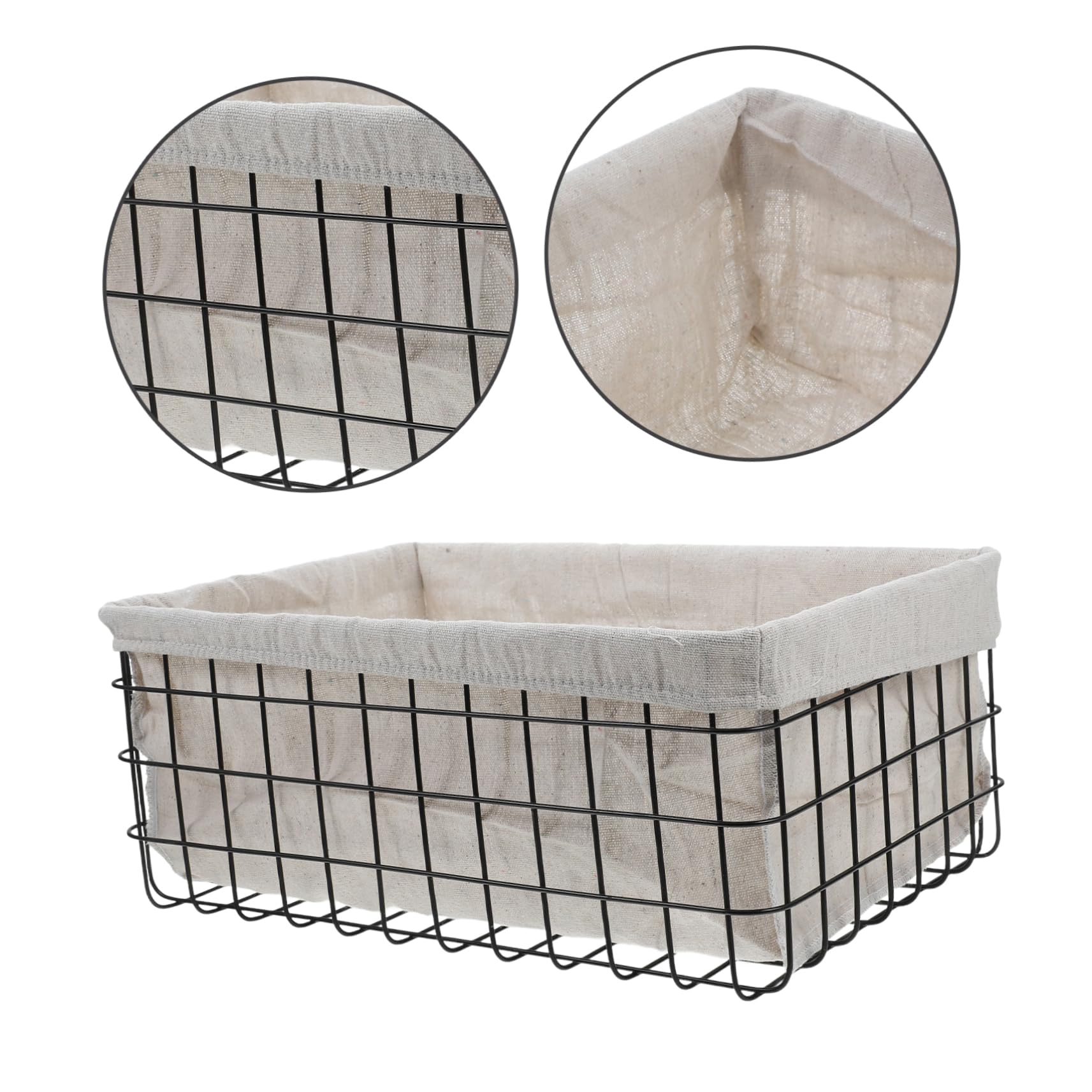 Cesto Portaoggetti in Ferro, Organizzatore da Tavolo per Trucchi e Snack, Capienza Grande, Design Semplice per Bagno e Cucina