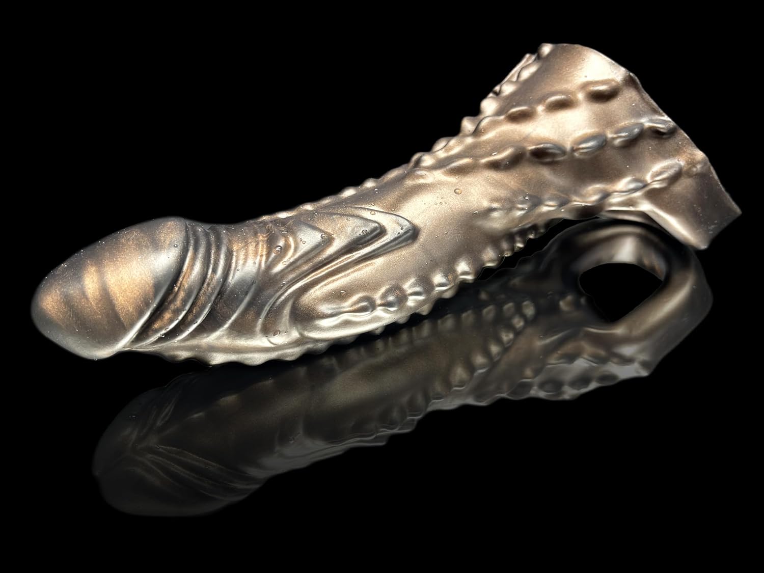 FlirtyDawg Fantasy Monster Alien Sleeve Adult Anal Realistic Sex Toy Sheath Platinum Silicone Wearable Demon Devil' 7.5 inch & 8.5 inch - Colorful Handmade Sex Toys Made in The USA (7.5 inch)