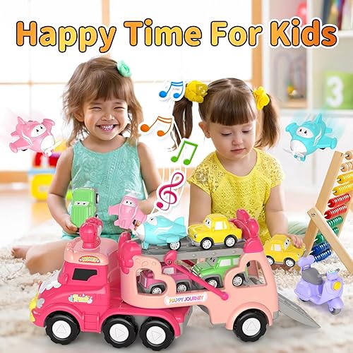 Miniatura 5 de Juguetes para niñas de 1, 2 y 3 años, 7 en 1, camión transportador, juguetes para niñas, juguetes para niñas de 1 a 2 a 3 años, juguete de princesa