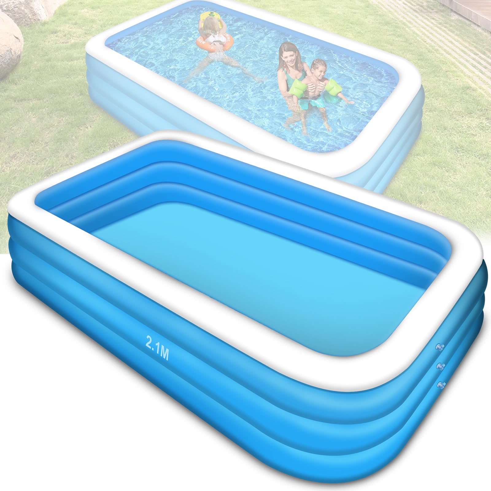 GOHOMKIC Piscina Inflable Familiar, Alberca Inflable para Niños Adultos