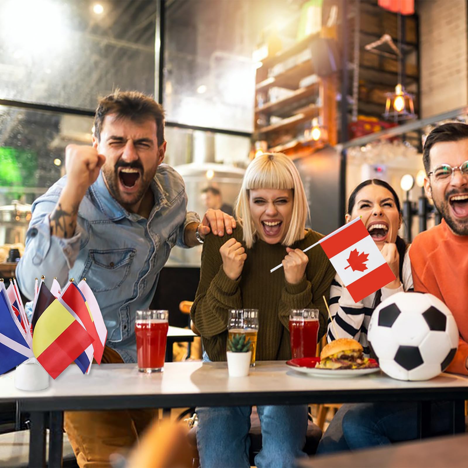 48 banderas de países pequeñas de mano doble cara para Mundial de Fútbol 2026