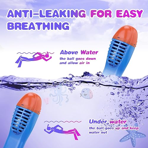 Miniatura 5 de Máscara de esnórquel de cara completa para niños de 4 a 16 años, juego de esnórquel con vista panorámica de 180 grados, antivaho, antifugas, equipo