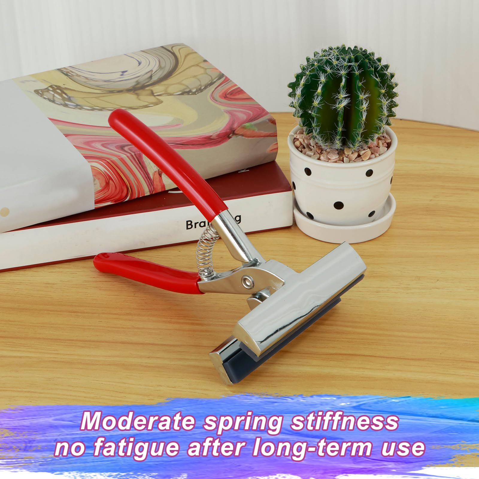 Alloy Art tool Extra Wide Canvas Pliers, Canvas Pliers and Needle Threader Set with Spring Return Handle Practical Canvas Stretcher Plier Wide Jaw Canvas Stretching Helper for Stretching Clamp