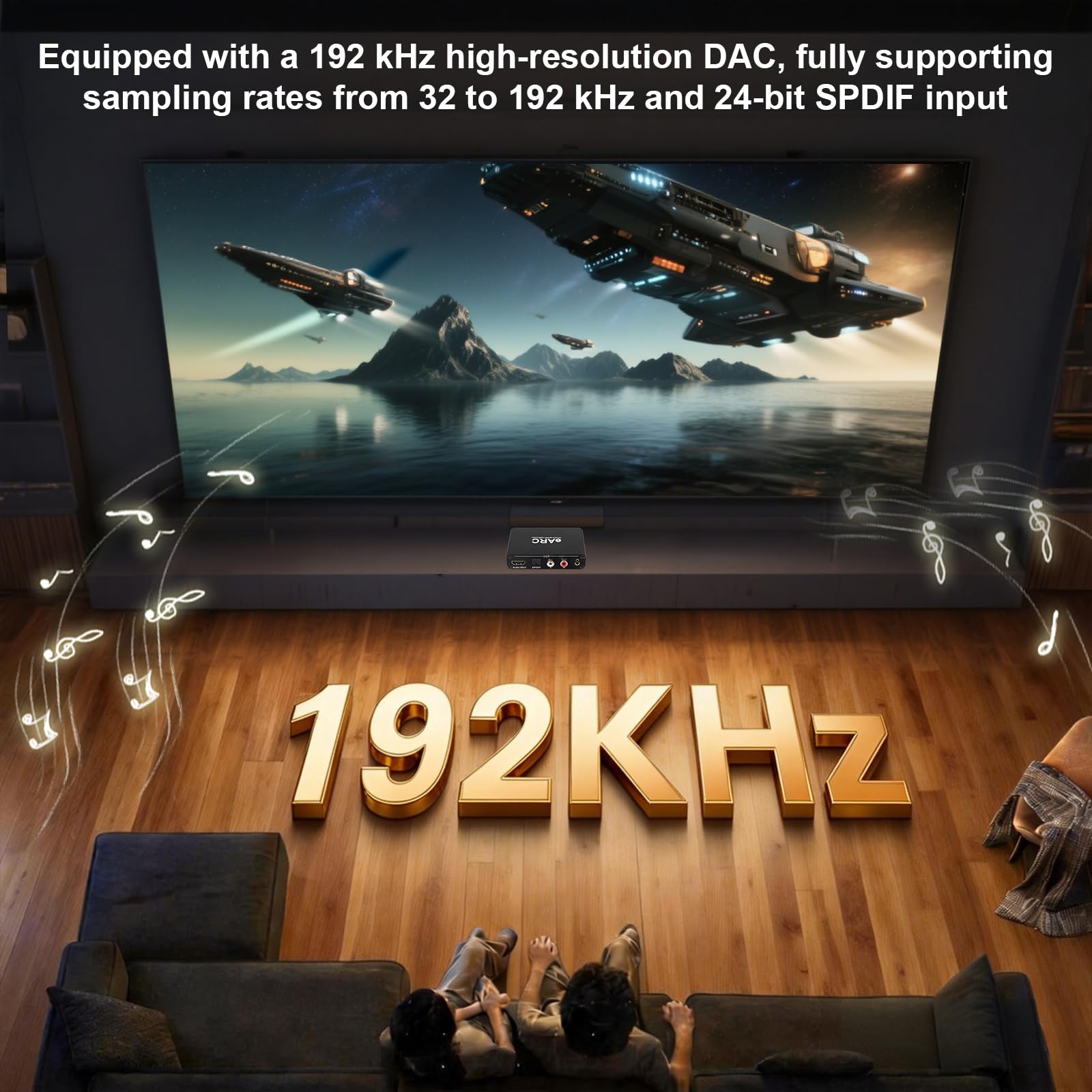 Extractor de audio eARC/ARC, Convertidor Digital-Analógico de 192 KHz, compatible con CEC, Salidas Óptica/HDMI/RCA/Estéreo de 3,5 mm, para Televisores de Alta Definición
