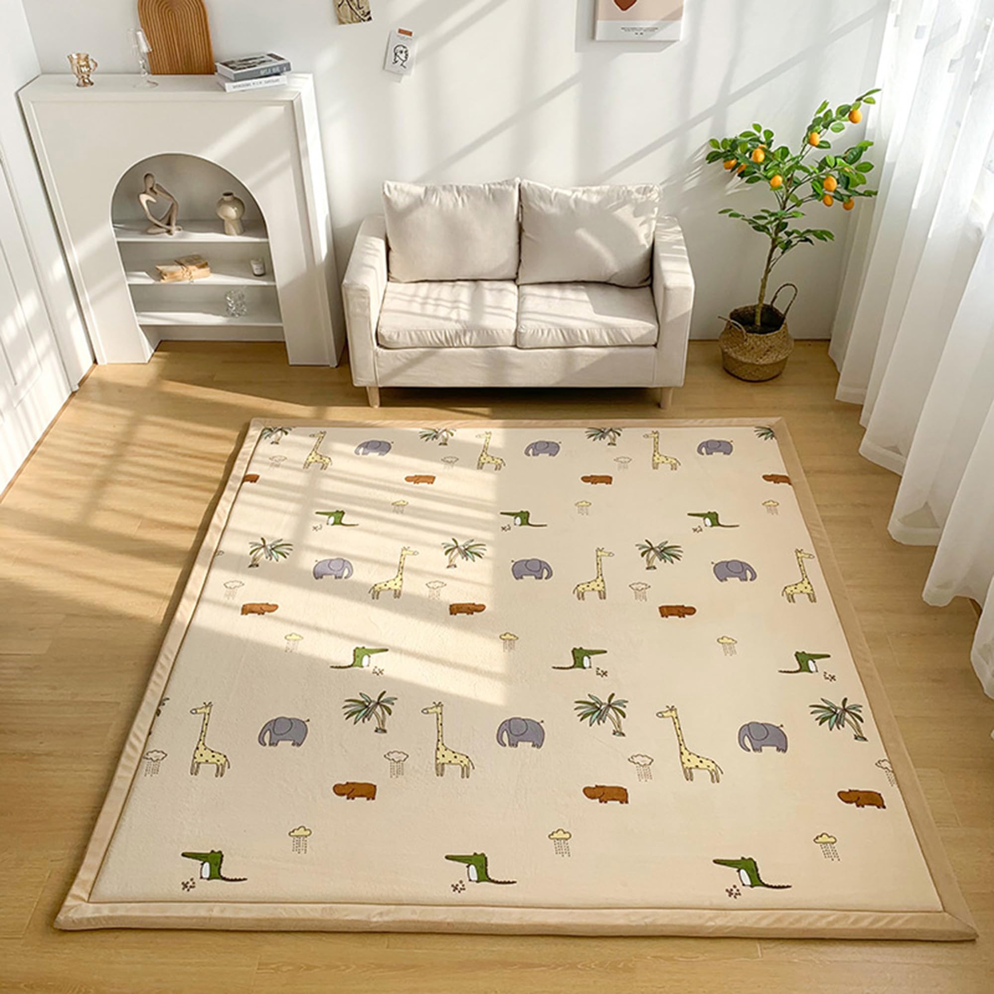 Tapis en peluche lavable et antidérapant, le confort idéal pour enfants