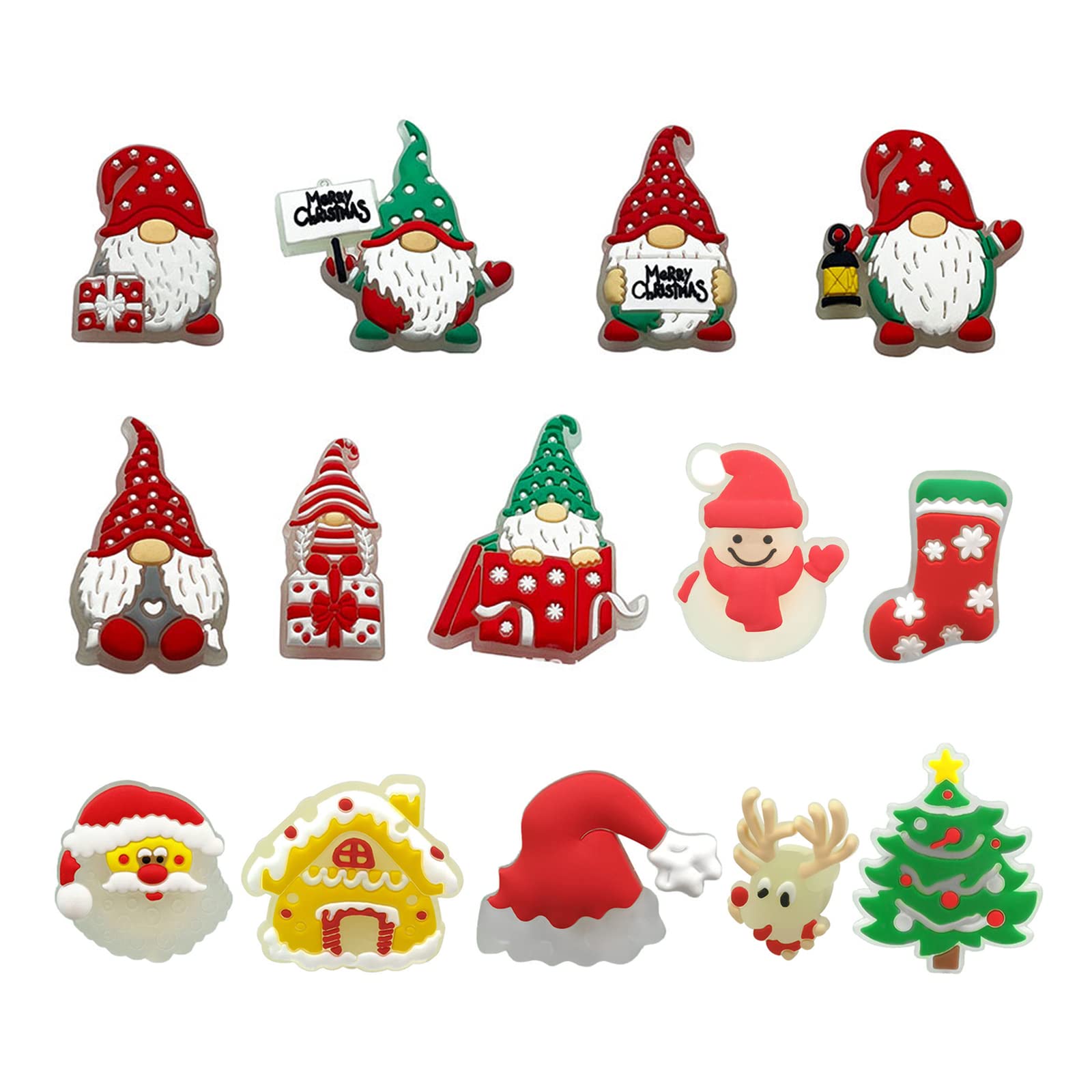 Cute Glowing Christmas Shoes Charms Fit For Clog Pins Accessoris For Shoe Decoration Gifts For Children Girls Boys Women Men