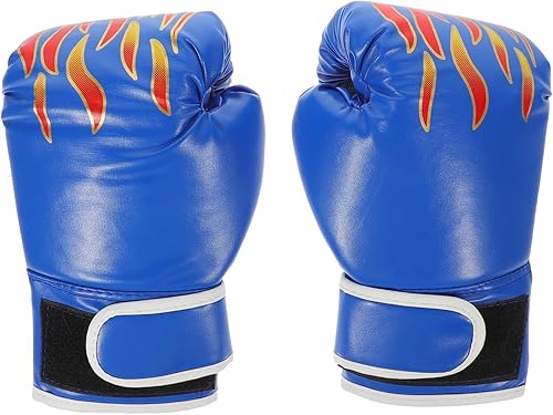 Miniatura 2 de VICASKY Guantes de boxeo para niños, guantes de entrenamiento de PU, diseño de llama para niñas, almohadillas al azar