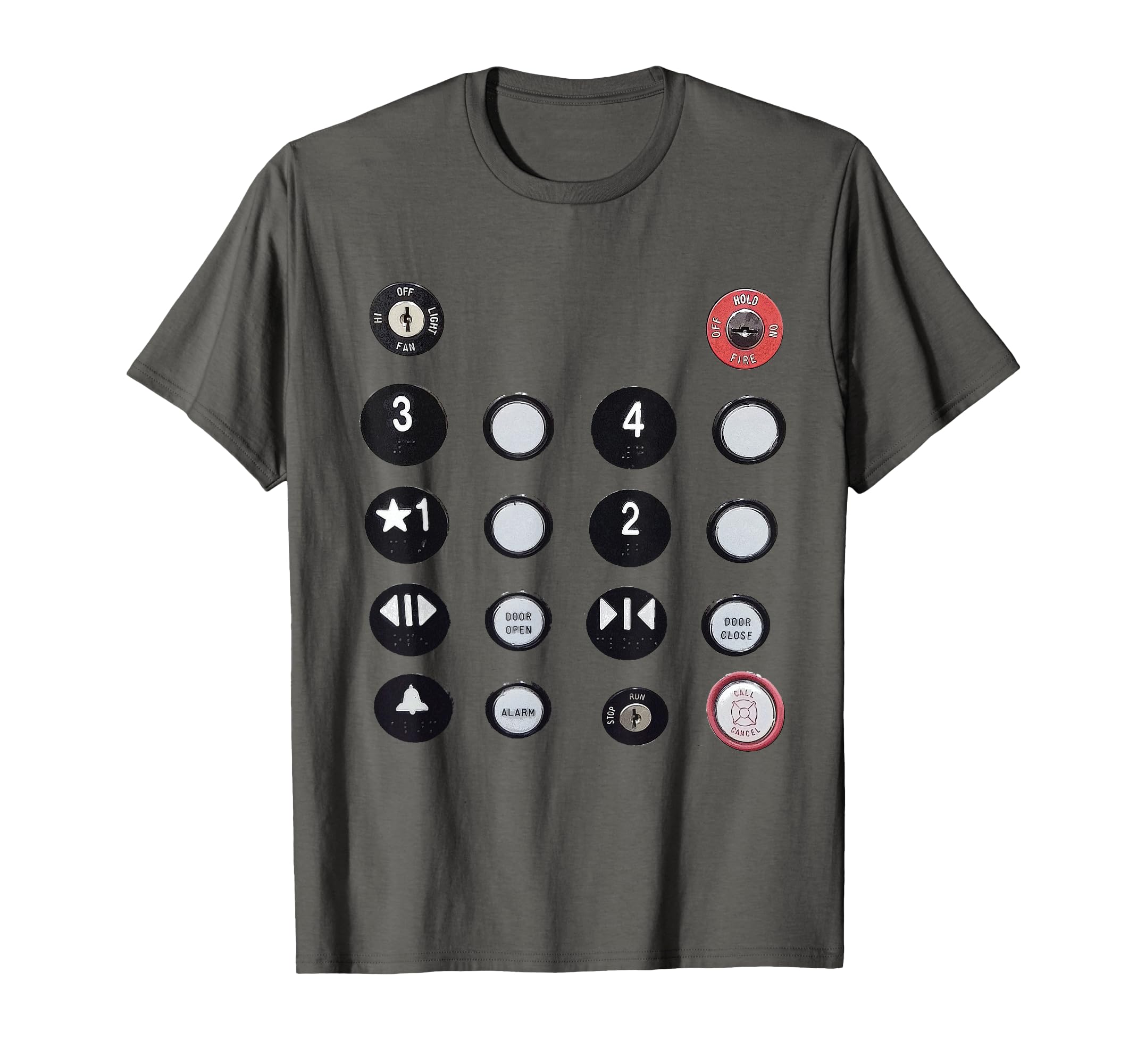 Funny T-Shirt - Elevator Button Tee T-Shirt