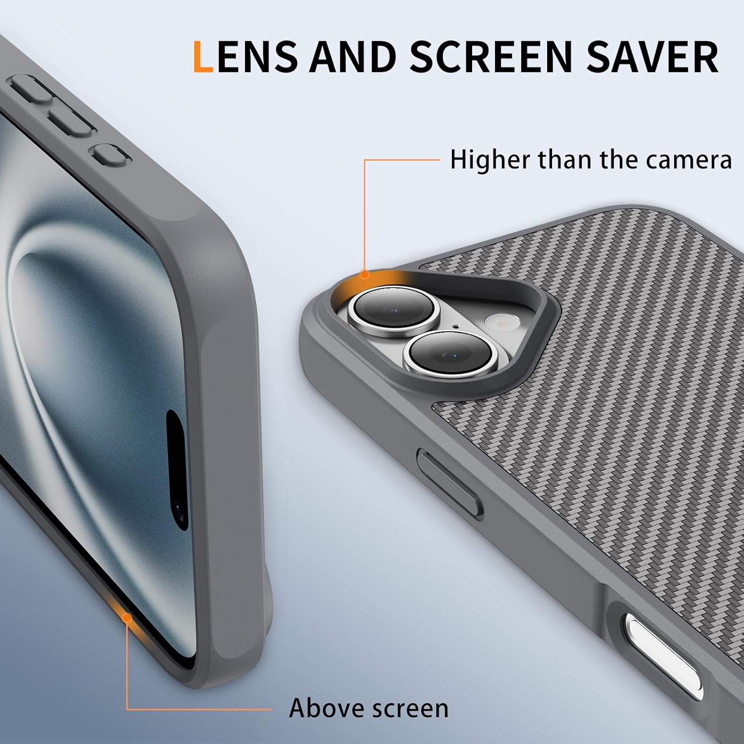 Magnetic Case Designed for iPhone 17 Compatible with MagSafe Rugged Shockproof Carbon Fiber Phone Cover for iPhone 17 6.3 inch,Gray - Image 4