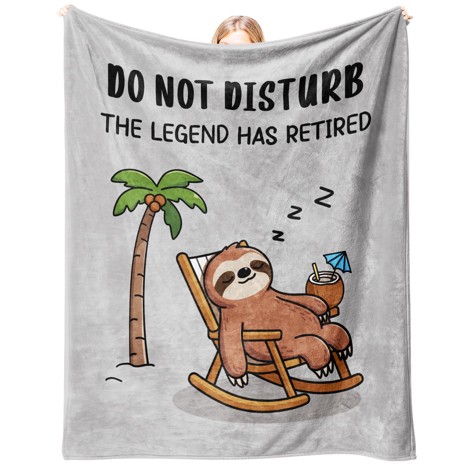 Funny Retirement Gifts for Men - Soft Flannel Sloth Blanket “The Legend Has Retired” – Happy Retirement Keepsake, Retired Gifts for Men Dad Grandad Husband Uncle Brother Friend — image 1