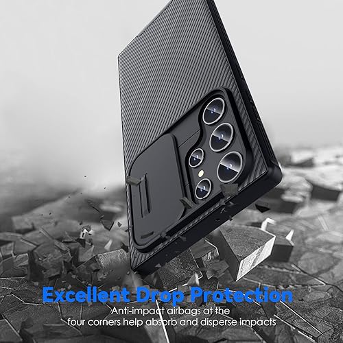 Miniatura 3 de CloudValley Funda para Samsung Galaxy S22 Ultra con cubierta de cámara deslizante, parte trasera de policarbonato duro y protección de cuerpo