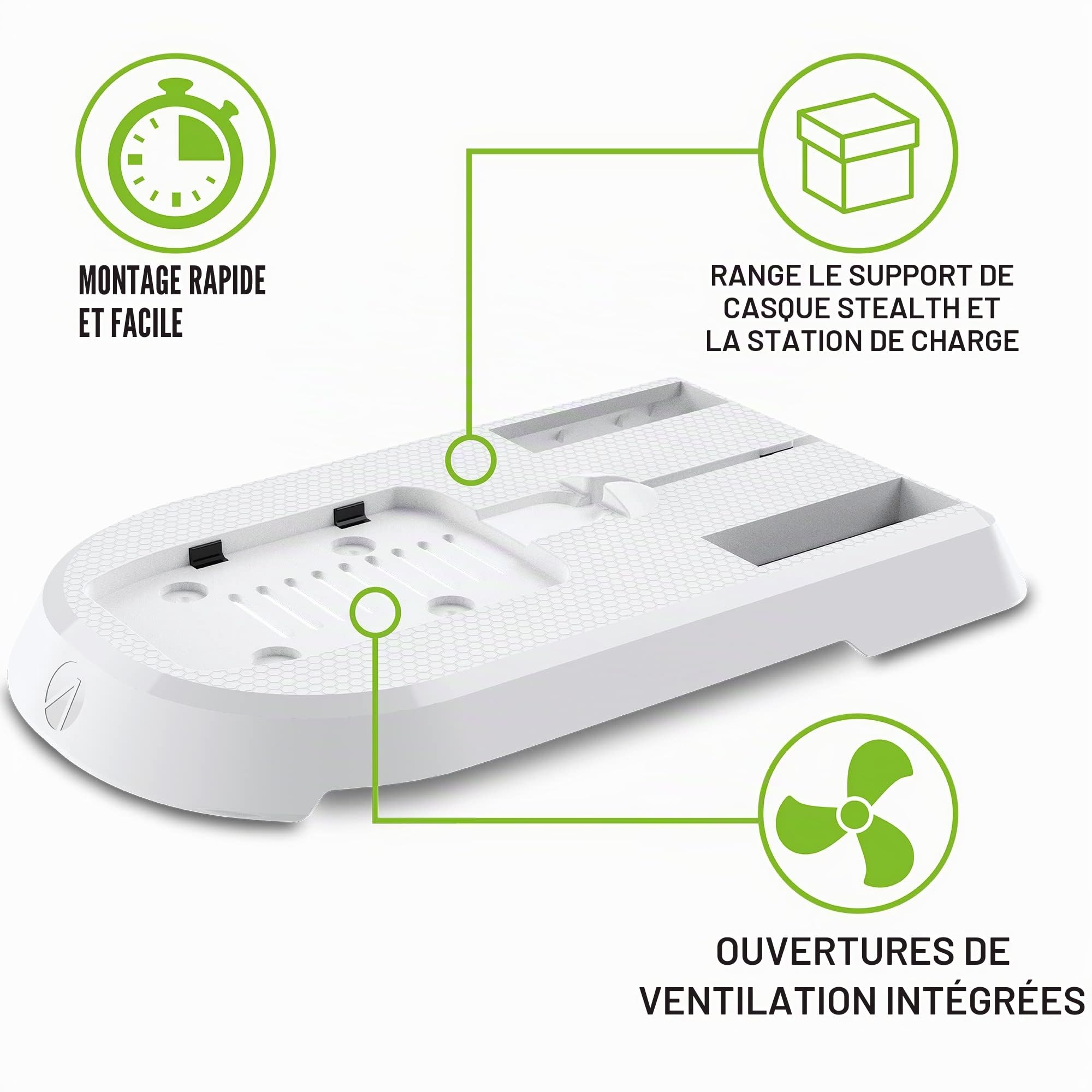 Station de Recharge STEALTH SX-C60 Blanc avec Support pour Casque pour Xbox One - Batterie Rechargeable Incluse