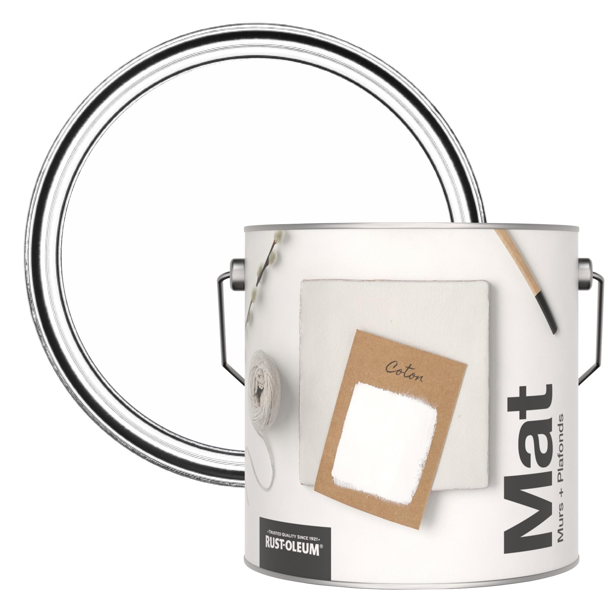 Rust-Oleum Peinture Mate Murs et Plafonds Blanche -Coton 2,5L
