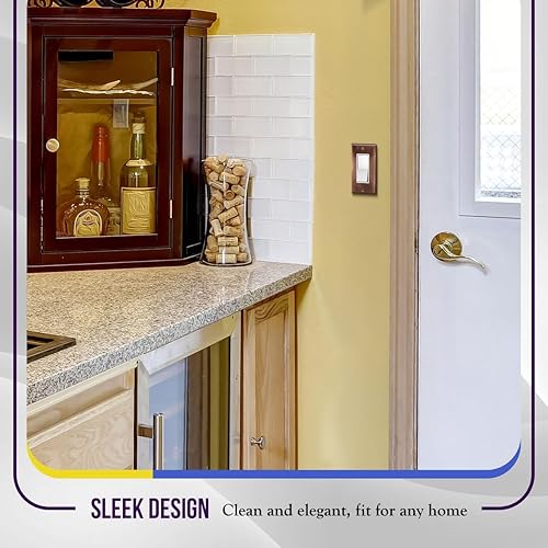 Miniatura 7 de ENERLITES Placa decorativa de pared metálica para interruptor o salida, cubierta de salida de acero inoxidable, resistente a la corrosión, tamaño de