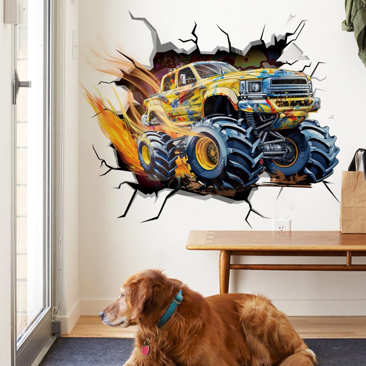 Stickers Muraux Enfants Stickers Muraux 3D Voiture De Course - Déco Chambre Enfant Garçon Décoration Chambre Cars