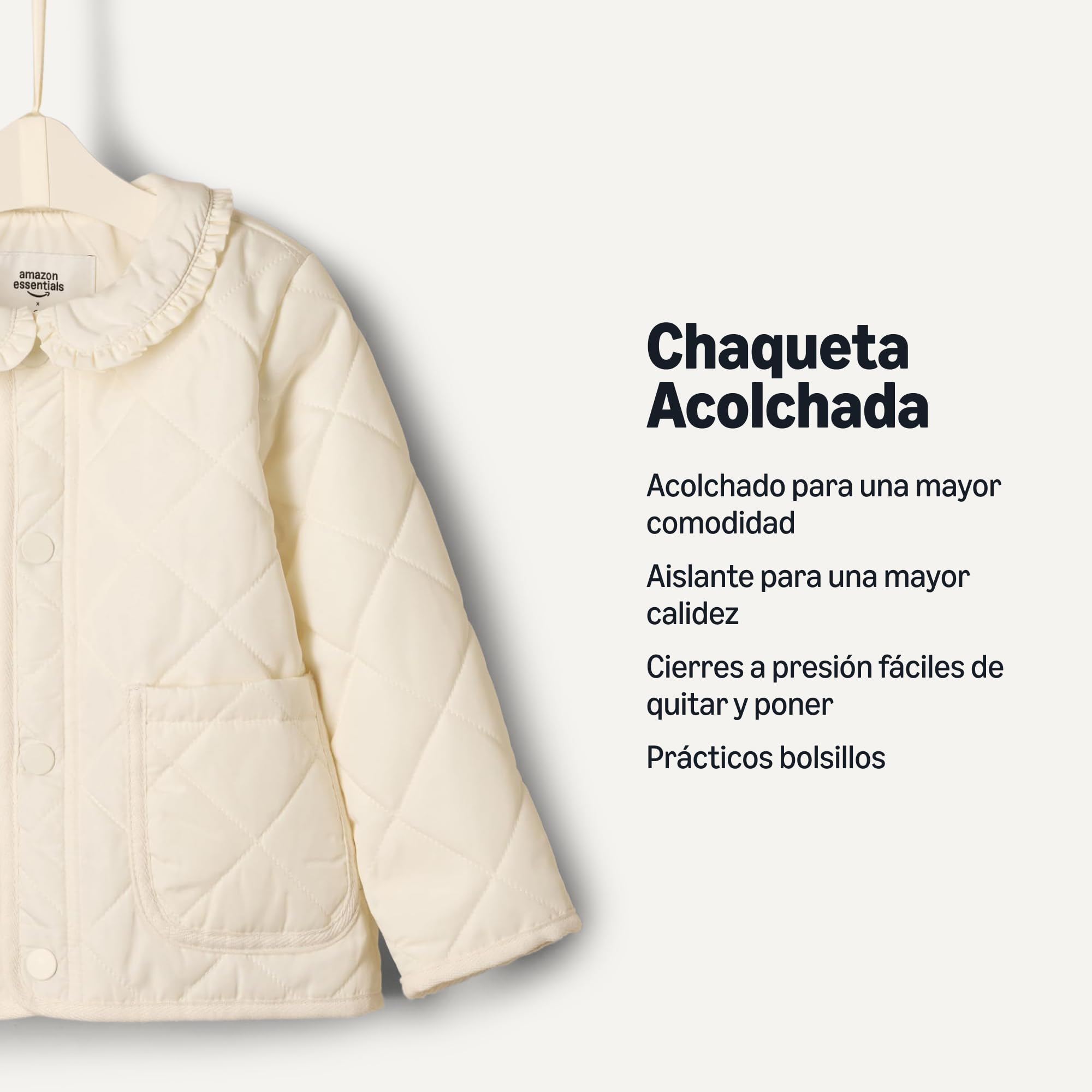 Amazon Essentials x Sofia Grainge Chaqueta Acolchada con Volantes Bebé y Niña Pequeña
