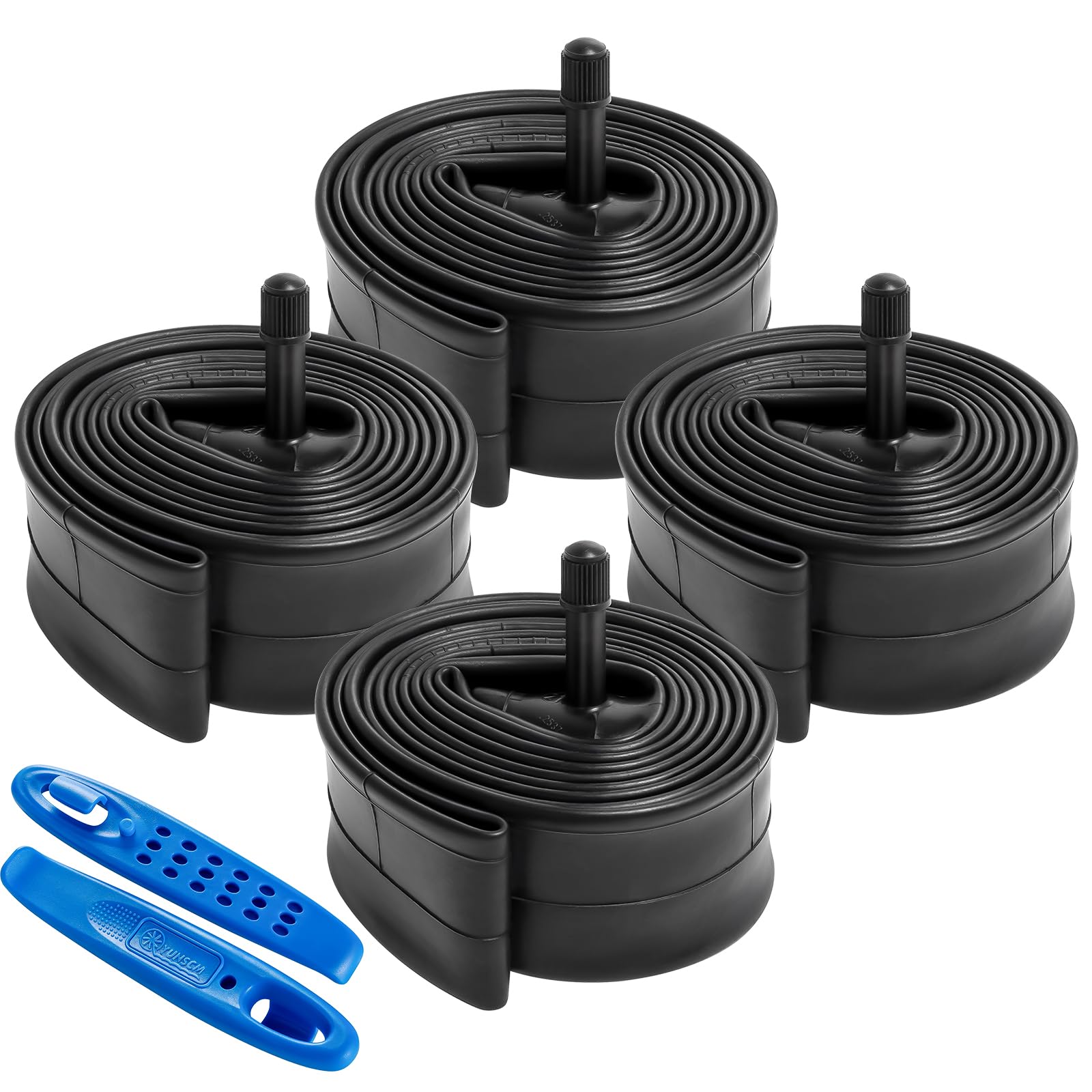 4-PCS 26" Bike Tubes 26x1.75/2.125 AV32mm Schrader Valve 26" Bicycle Tubes Compatible with 26 x 1.75 26x1.90 26x1.95 26x2.0 26x2.10 26x2.125 Bike