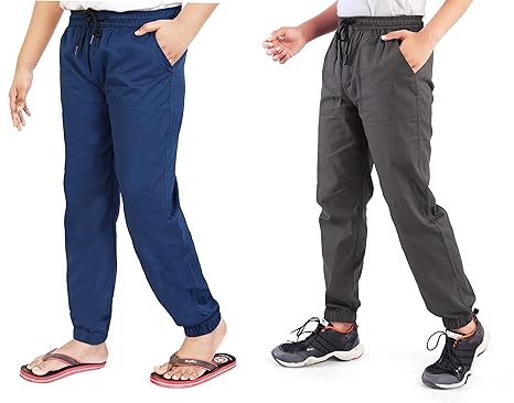 UNO Boys' Regular Fit Joggers (Pack of 2)