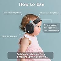 Vista 7 de Bella's Friends Orejeras para bebés para protección contra el ruido, cómodos y ajustables, auriculares con cancelación de ruido de 24 dB para bebés