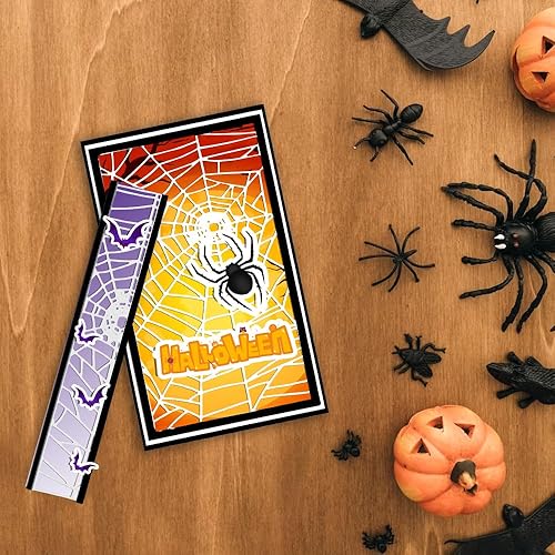 Miniatura 8 de Troqueles de murciélagos fantasmas de Halloween para hacer tarjetas, juegos de troqueles de corte de cementerio de Halloween, plantillas de cuervo