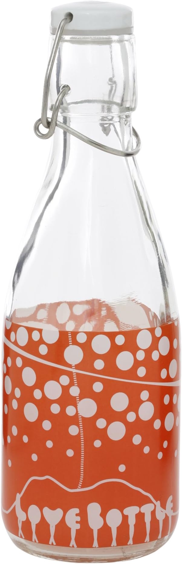 Love Bottle 500ml Bottle, Small, Orange and Bubbles