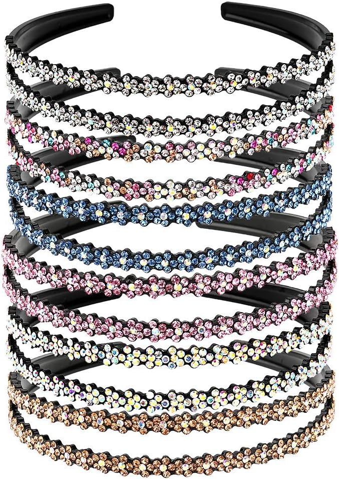 Hoteam 6 Pieces Crystal Headbands for Women Hair Comb