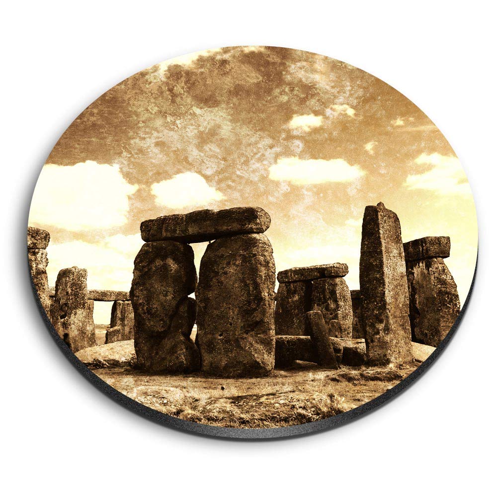 Destination Vinyl Ltd Multicolor 1 X Round Mdf Magnet - Ancient Stonehenge England Britain Uk 24262