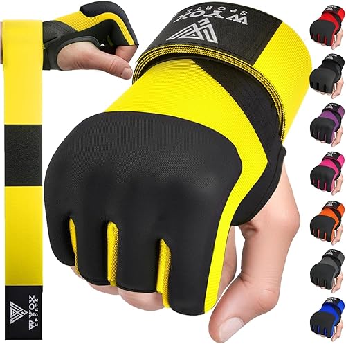 WYOX Guantes interiores de boxeo de gel para hombres y mujeres, correas de muñeca rápidas de 31.5 in, protección acolchada para nudillos para Muay