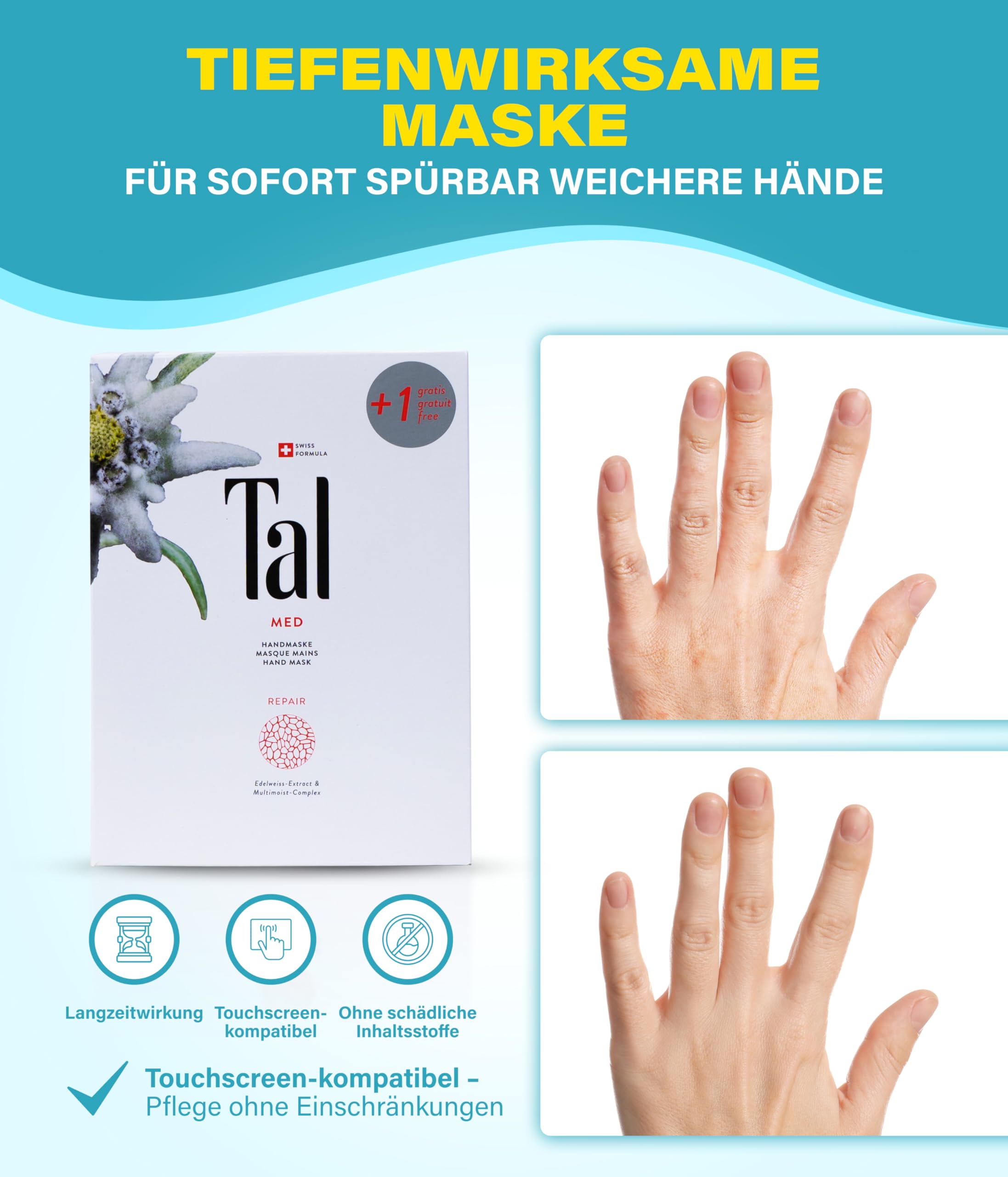 Tal® MED Repair Hand Mask Set of 6 - Hand Mask for Very Dry Hands, 6 count (Pack of 1) - Image 2