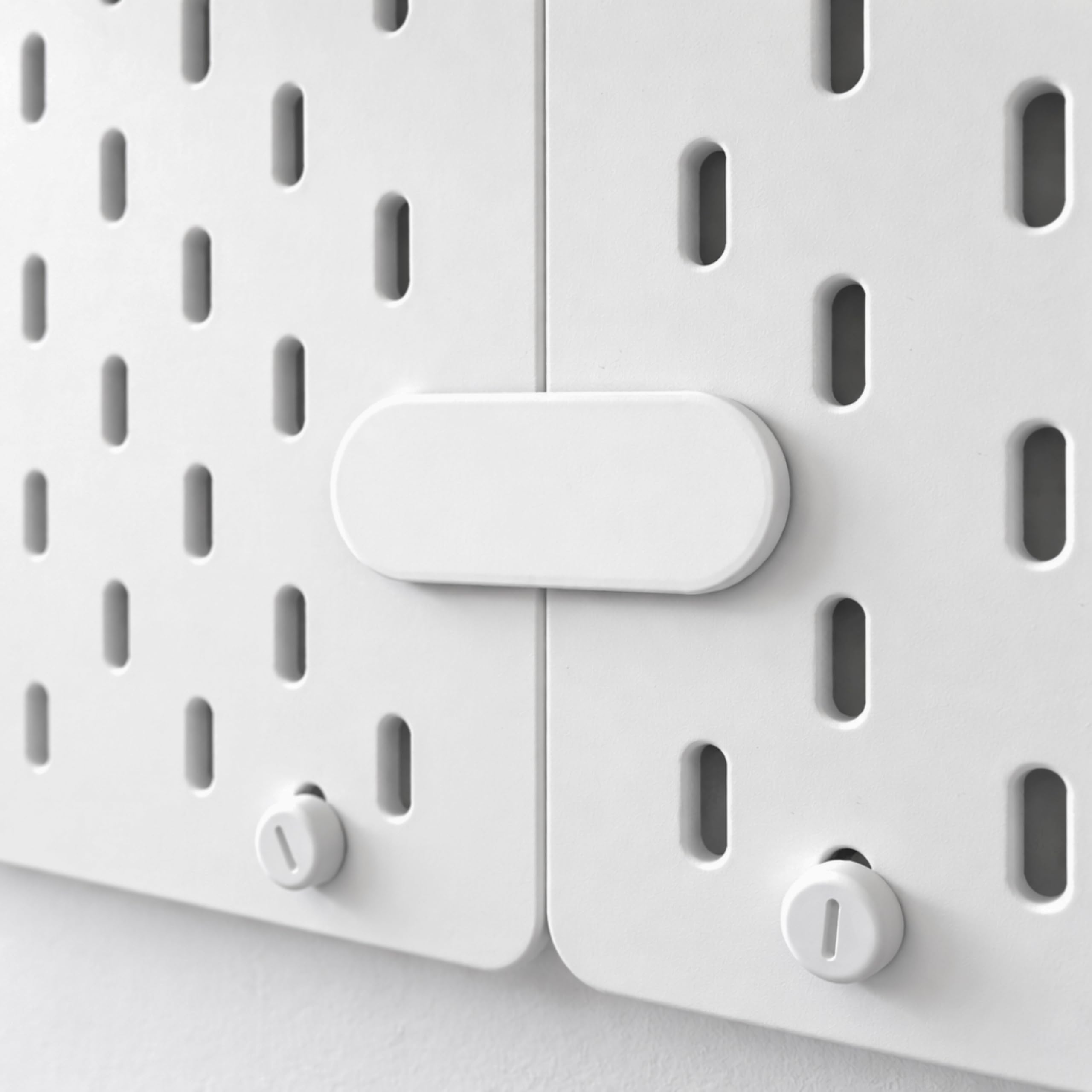Sintrix Fab White Connector Compatible With Ikea Skadis Perforated Plates - Connector For Stable And Seamless Work Surfaces - Mounting Fitting Accessories For Plate Reinforcement & Tilt Protection