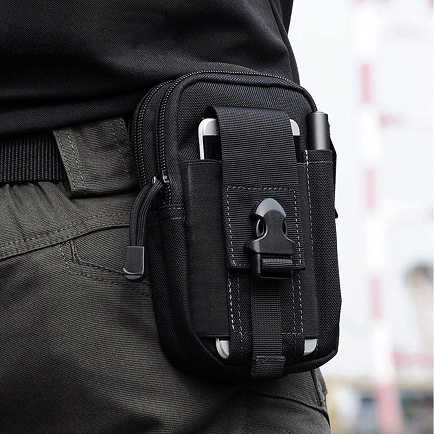 flintronic 1 szt. / 2 szt. Taktyczna torba na talię, torba na pasek taktyczny wojskowy kompaktowy 1000D nylon do małych narzędzi wielofunkcyjny telefon komórkowy na zewnątrz sport piesze wycieczki i
