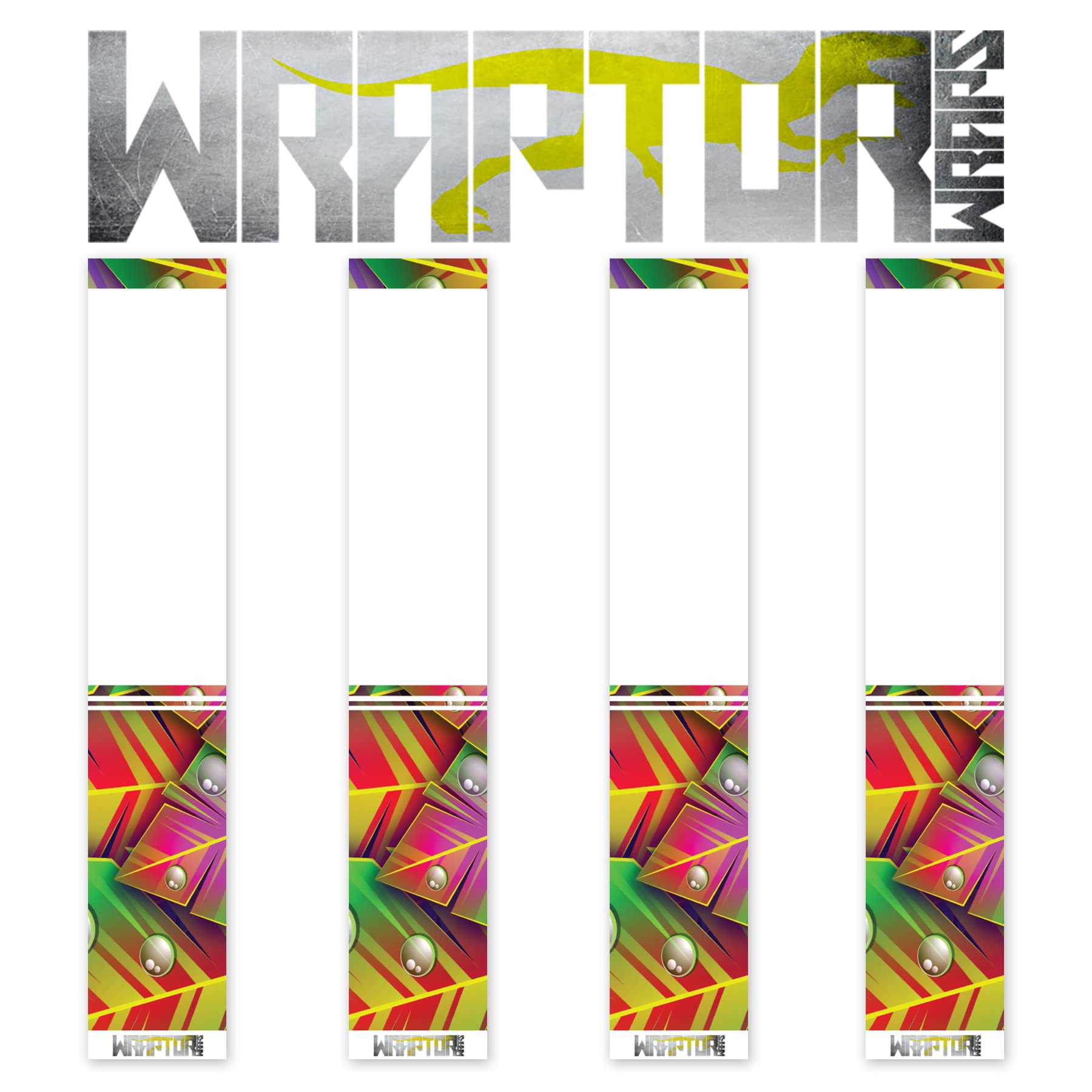 na-1 Wraptor Wraps Archery Arrow Wraps - Neon Jungle Arrow Wraps - Half Wrap Design - Pack of 13-150mm Length - Small Width