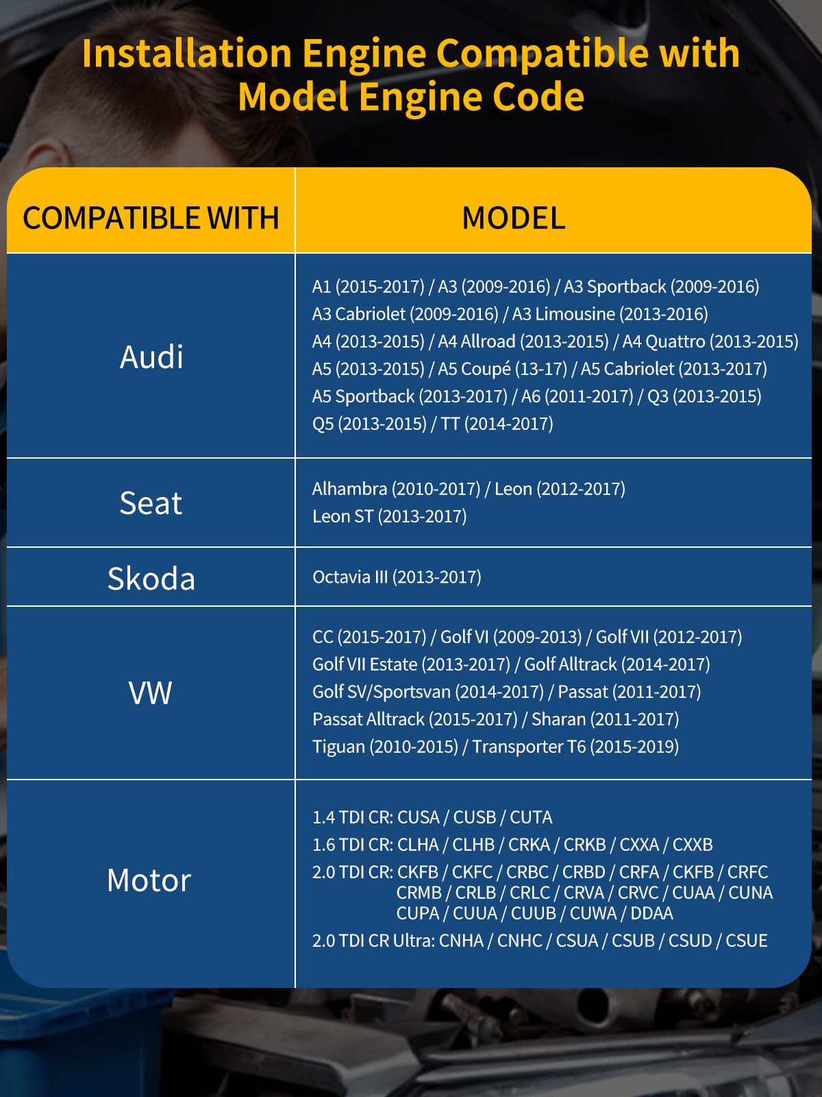 Jeu D'outils de Réglage du Moteur 10 Pcs, Outils de Changement de Courroie de Distribution, Compatibles avec VW, Audi, Seat, VAG EA288, 1.4, 1.6, 2.0 TDI CR