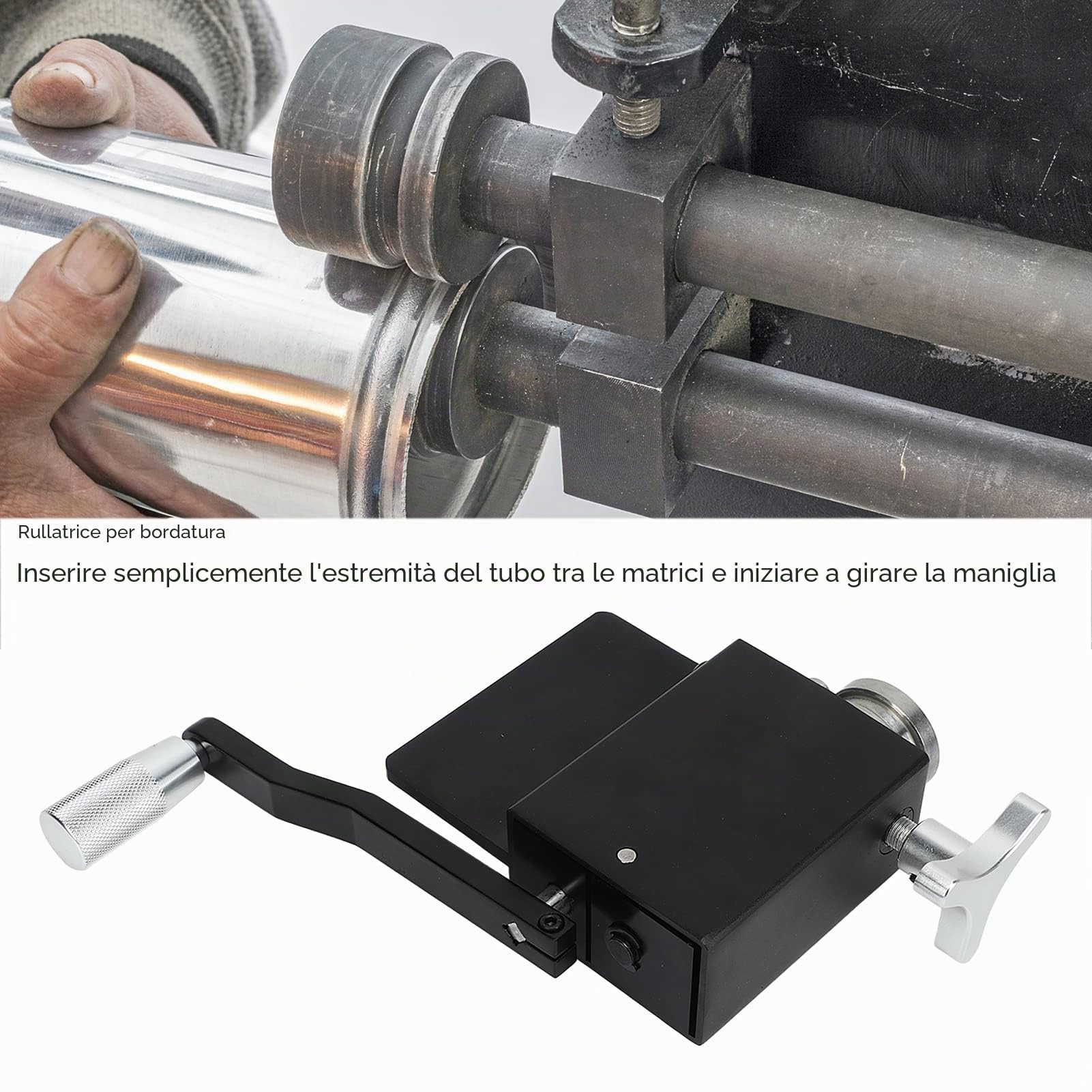 Strumento per Bordatura di Tubi, Rullo per Tubi in Acciaio Rullo per Tubi Intercooler Macchina a Rulli per Perline in Metallo Strumento per la Svasatura dei Tubi per Tubi 5/8 di Pollice
